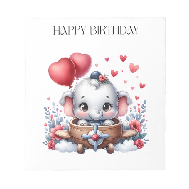 Bloc De Notas Cumpleaños del elefante volador (Frente)