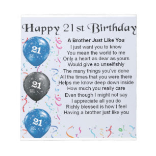 Bloc De Notas Cumpleaños del poema de Brother 21ro