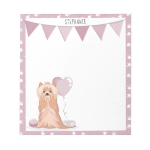 Bloc De Notas Cumpleaños del Terrier de Cute Yorkshire