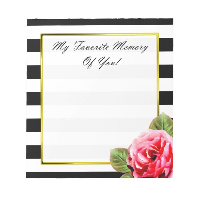Bloc De Notas Cumpleaños sentimental Keepsake Memento Pink Rose (Frente)