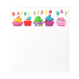 Bloc De Notas Cupcakes de Cumpleaños Feliz