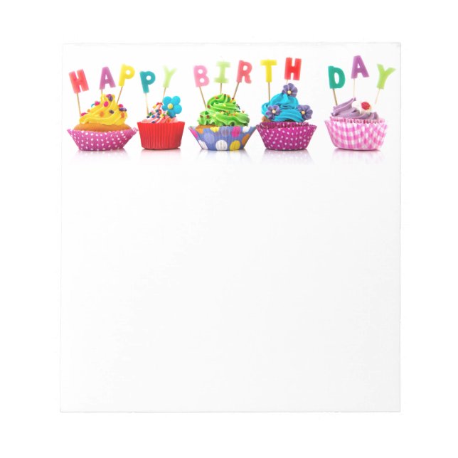 Bloc De Notas Cupcakes de Cumpleaños Feliz (Frente)
