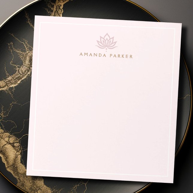 Bloc De Notas Curación estilizada de yoga rosa de flor de loto (Stylized lotus flower pink yoga healing notepad)