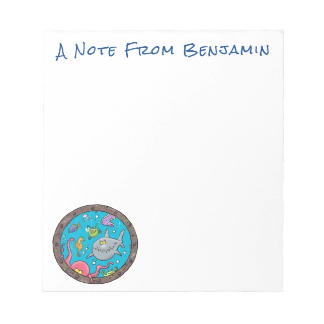 Bloc De Notas Curiosas criaturas marinas bajo el agua dibujando  (Frente)