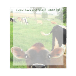 Bloc De Notas ¡Curioso Cow Lititz Notepad!