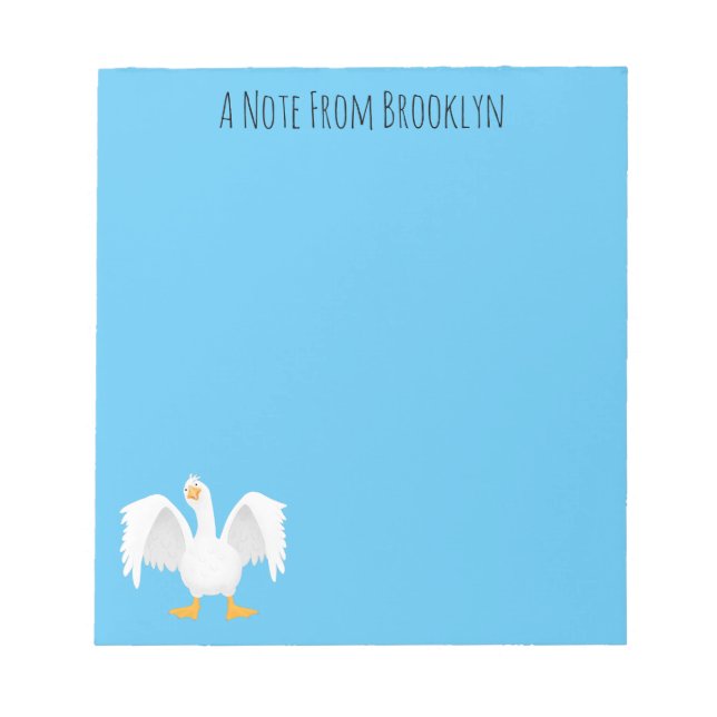 Bloc De Notas Curioso ilustracion de personalizado ganso domésti (Frente)