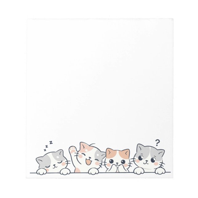 Bloc De Notas Curious Paws - Cute Cats Friends Peeking (Frente)