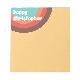 Bloc De Notas Curvas Groovy modernas retro coloridas personaliza