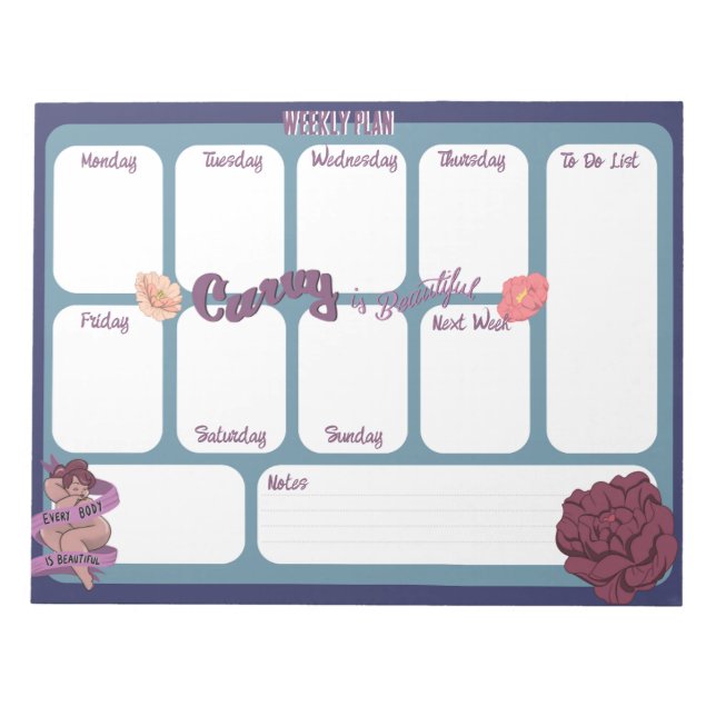 Bloc De Notas Curvey es hermoso (Frente)