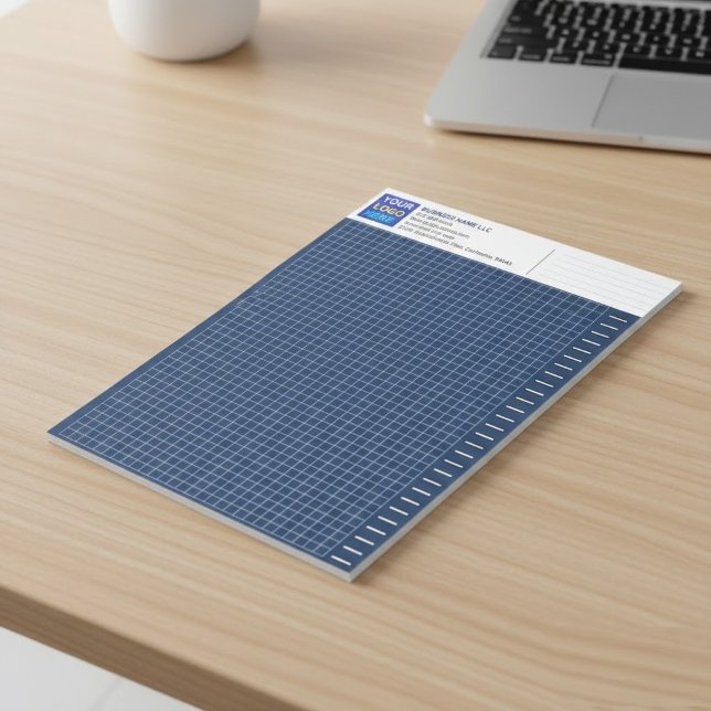 Bloc De Notas Custom Blueprint Engineering Graph Pad with Logo (custom graph paper, engineering pad logo, architectural grid pad)