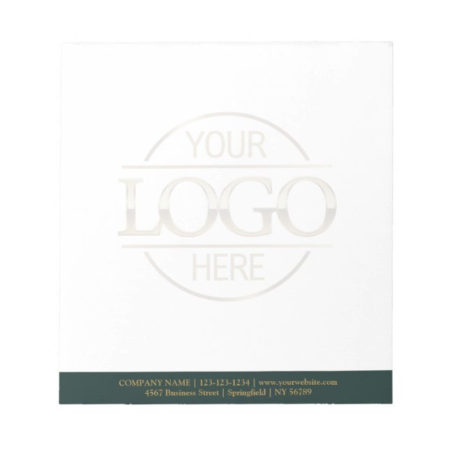 Bloc De Notas Custom Business Logo Faded Backdrop Modern Simple (Frente)