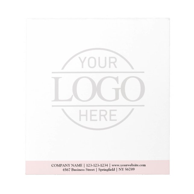 Bloc De Notas Custom Business Logo Faded Backdrop Modern Simple (Frente)