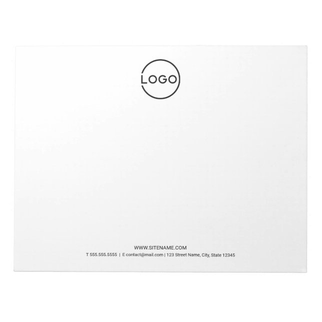 Bloc De Notas Custom Business Logo with Custom Text (Frente)