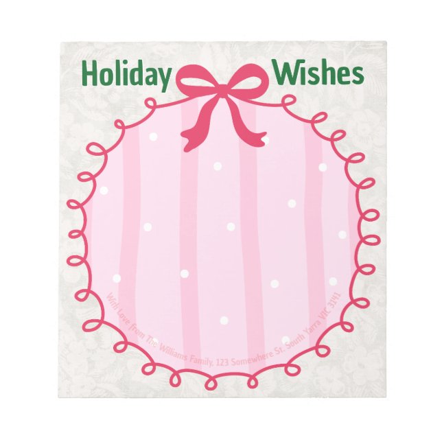 Bloc De Notas Custom Christmas Doodle Holiday Message  (Frente)