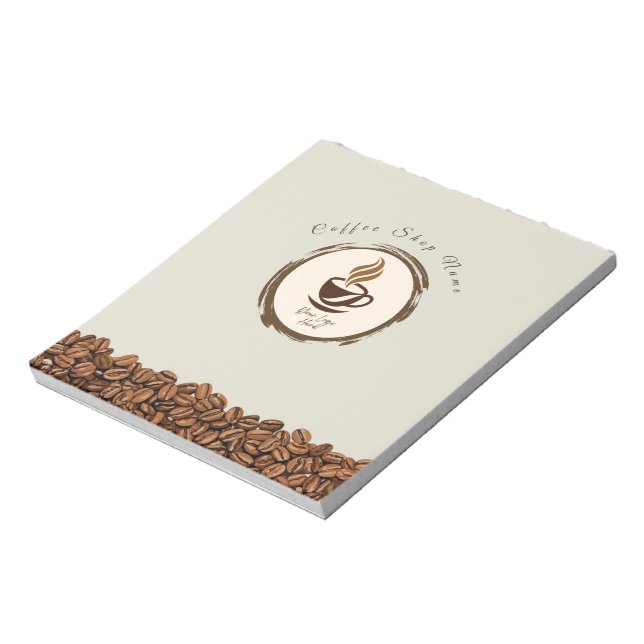 Bloc De Notas Custom Coffee Shop Notepad – Personalized Logo  (Lado Izquierdo)