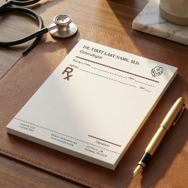 Bloc De Notas Custom Doctor Prescription Notepad Editable RX Pad