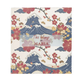 Bloc De Notas Custom Elegant Japanese Kimono Pattern