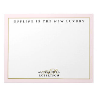 Bloc De Notas Custom Funny Inspirational Pastel,Pink White Gold 