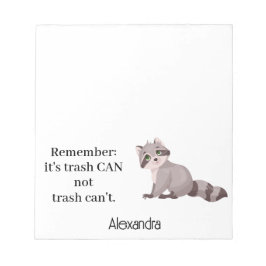 Bloc De Notas Custom Funny Racoon Animal Memopad Novelty Office