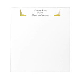Bloc De Notas Custom Gold Corner Business Notepad