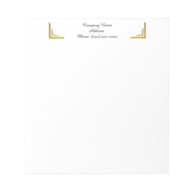 Bloc De Notas Custom Gold Corner Business Notepad (Frente)