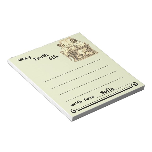 Bloc De Notas Custom Jesus Coffee Sepia Minimalist Notepad (Lado Derecho)