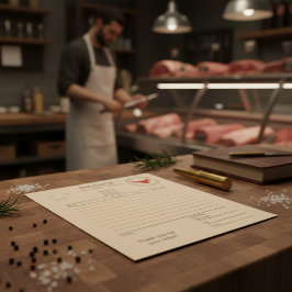 Bloc De Notas Custom Kraft Butcher Shop Invoice 