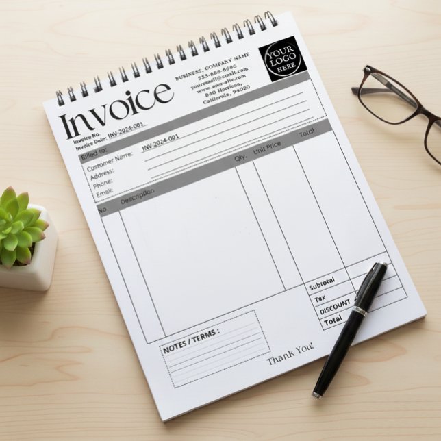 Bloc De Notas Custom Logo Small Business Invoice Sales Receipt (Subido por el creador)