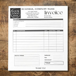 Bloc De Notas Custom Logo Small Business Invoice Sales Receipt N