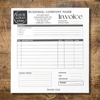 Bloc De Notas Custom Logo Small Business Invoice Sales Receipt N