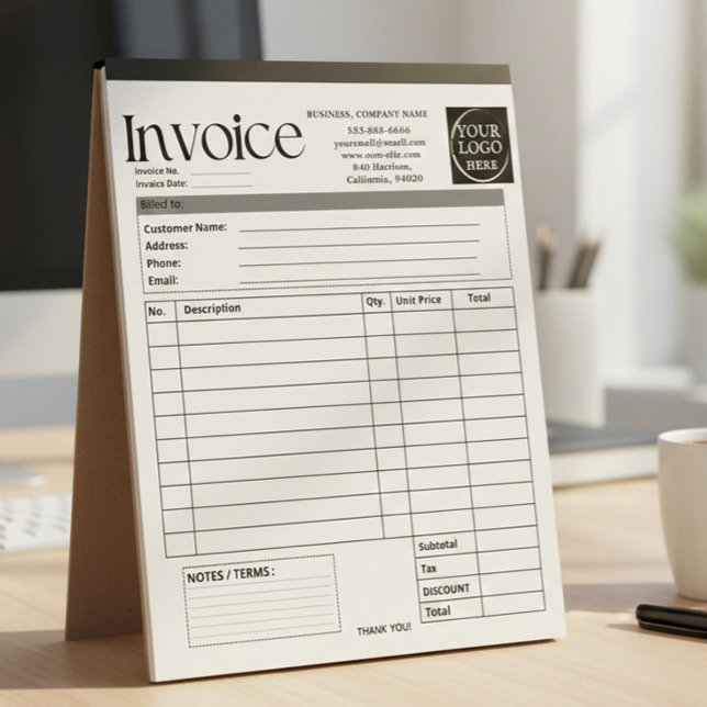 Bloc De Notas Custom Logo Small Business Invoice Sales Receipt O (Subido por el creador)