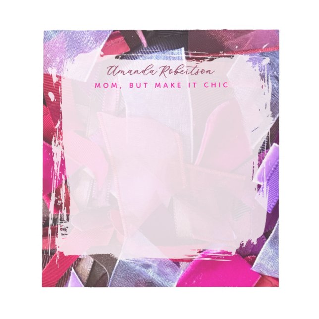 Bloc De Notas Custom Mom Inspirational Pink Purple Abstract Chic (Frente)