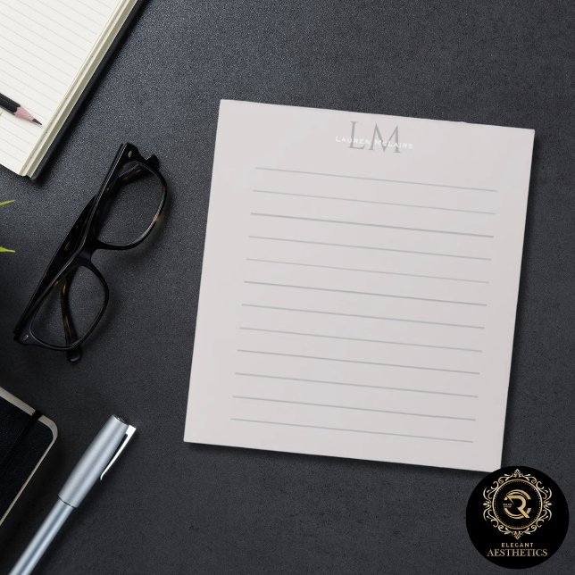 Bloc De Notas Custom Monogram Gray Taupe (Subido por el creador)