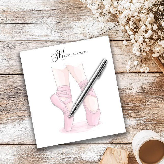 Bloc De Notas Custom Name and Initials Ballet Pointe Notepad (Subido por el creador)