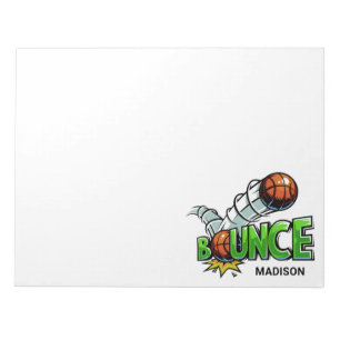 Bloc De Notas Custom name “Bounce” Basketball notepads