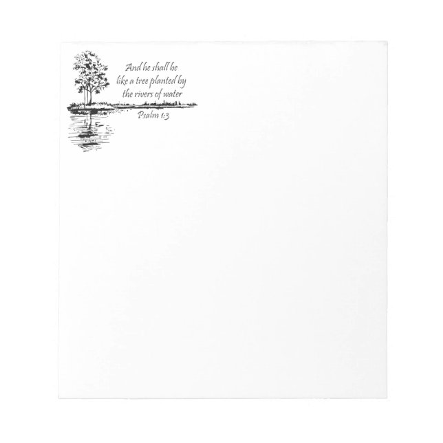 Bloc De Notas Custom Name Encouraging Scripture Psalm 1:3  (Frente)