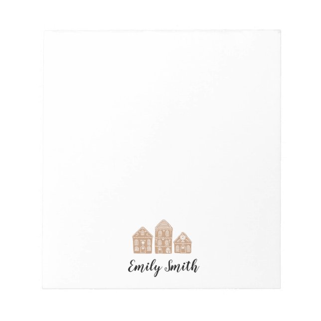 Bloc De Notas Custom Name Gingerbread Village Illustration (Frente)