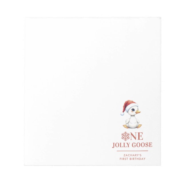 Bloc De Notas Custom One Jolly Goose December First Birthday (Frente)