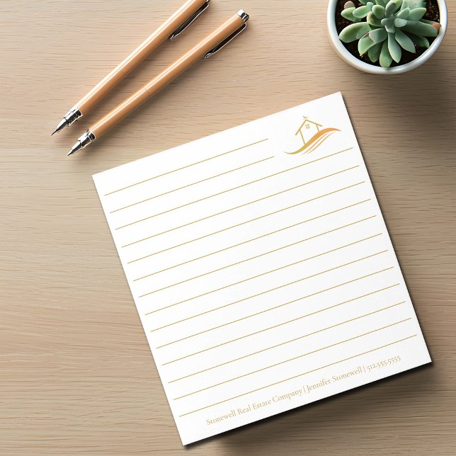 Bloc De Notas Custom Real Estate Company Gold House Realtor (Subido por el creador)