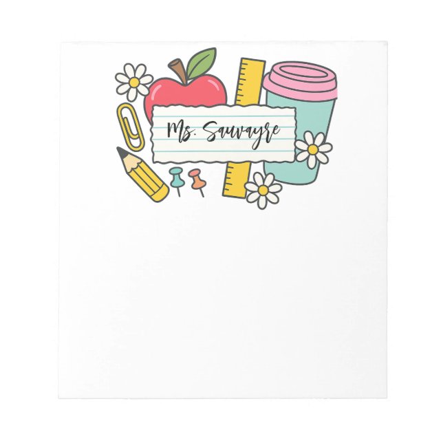 Bloc De Notas Custom Teacher Back to School & Teacher  (Frente)