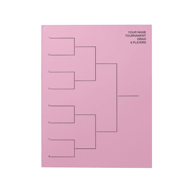 Bloc De Notas Custom tournament draw template for 8 players (Lado Izquierdo)