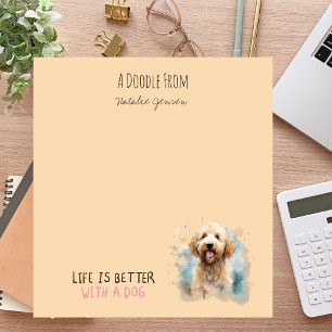 Bloc De Notas Cuta acuarela Goldendoodle Dog