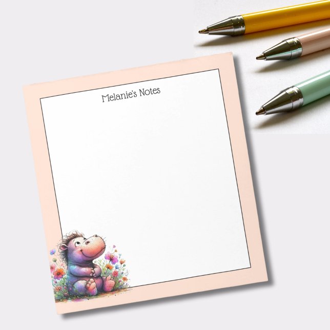 Bloc De Notas Cuta acuarela Hippo (Subido por el creador)