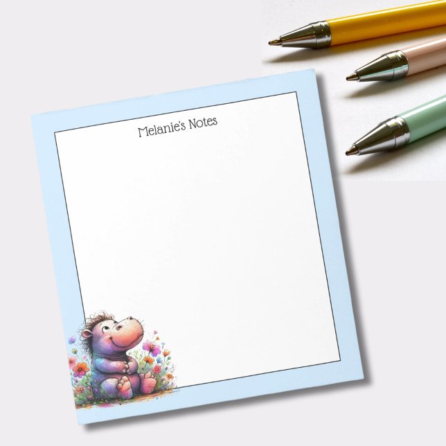 Bloc De Notas Cuta acuarela Hippo (Subido por el creador)