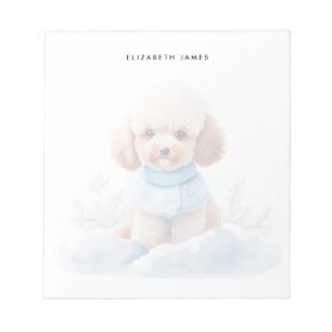Bloc De Notas Cuta acuarela Miniatura Apricot Poodle Puppy Dog