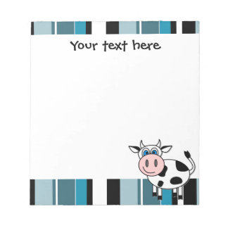 Bloc De Notas Cuta vaca feliz - franja azul
