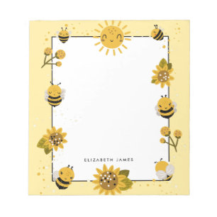 Bloc De Notas Cute Abeja Amarilla Personalizada