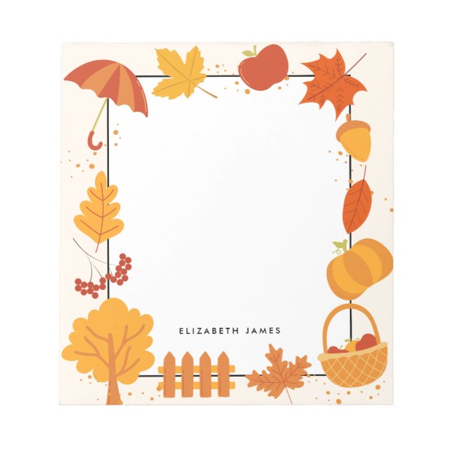 Bloc De Notas Cute acuarela Caída Sale De Otoño Personalizado (Frente)