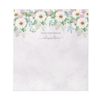 Bloc De Notas Cute acuarela Daisy Floral Calligrafía Botánica