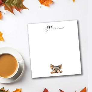 Bloc De Notas Cute acuarela Peeking Yorkie personalizado